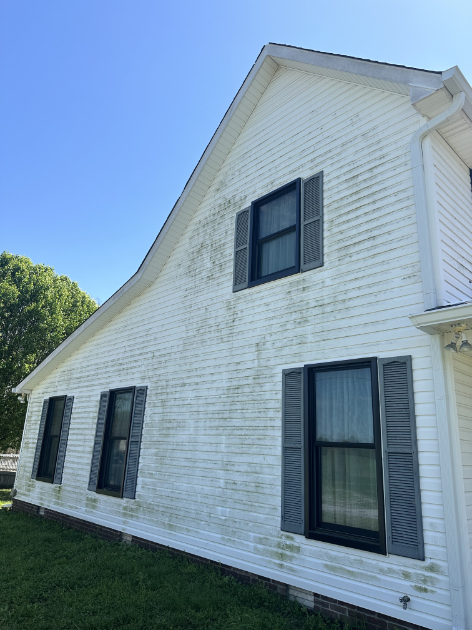 Exterior house soft washing service by Falcons Pressure and Soft Washing team